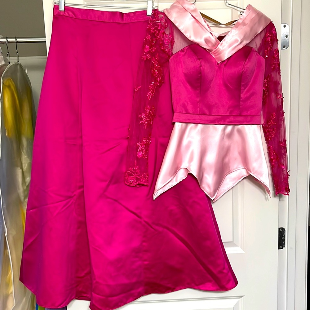 Aurora/Sleeping Beauty Costume, Handmade, Women, Adjustable, Approx Sz 4-8.